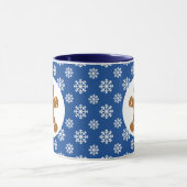 Kerstmis / Winterontbijtbrood Man Snowflakes Blue Mok (Midden)