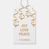Kerstmis wit goud cadeaulabel (Achterkant)