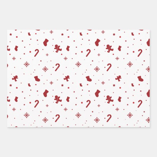 Kerstmis wit inpakpapier vel (Voorkant 2)