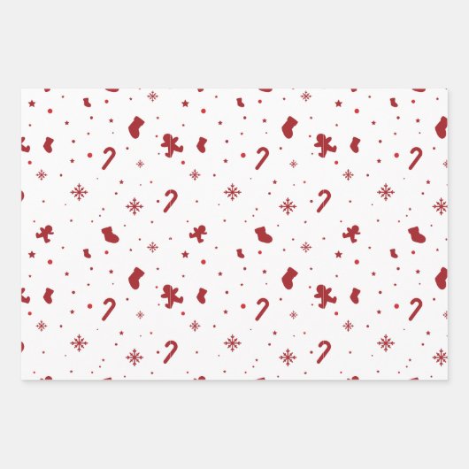 Kerstmis wit inpakpapier vel (Voorkant)