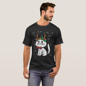 Kerstmis Wit-rattenrendierentuin Meow Kerstmis Vro T-shirt (Voorkant volledig)
