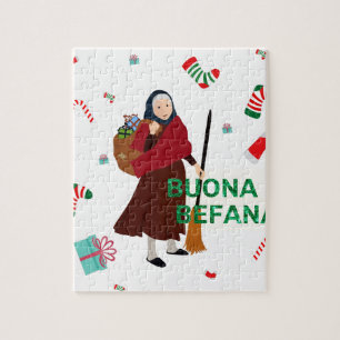 Kerstmis Witch buona Befana Legpuzzel