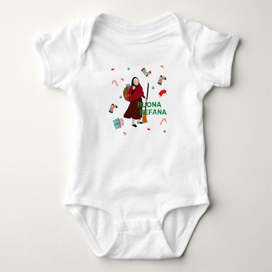 Kerstmis Witch buona Befana Romper (Voorkant)