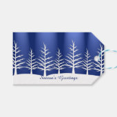 Kerstmis witte bomen sneeuw cadeaulabel (Voorkant (Horizontaal))