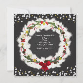 Kerstmis Witte Dennensieraden Uitnodigingen met ee (Achterkant)