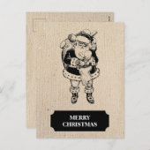 Kerstmis, , witte kerstman en Baby Feestdagenkaart (Voorkant / Achterkant)