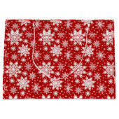 Kerstmis witte sneeuwvlokken naadloos patroon groot cadeauzakje (Voorkant)