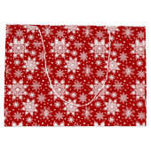 Kerstmis witte sneeuwvlokken naadloos patroon groot cadeauzakje (Achterkant)