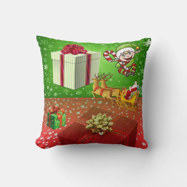 Kerstmis Worp Kussen, Elf Kussen (Voorkant)