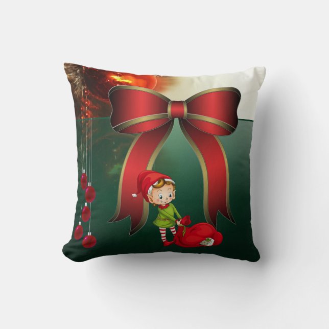 Kerstmis Worp Kussen, Elf Kussen (Voorkant)