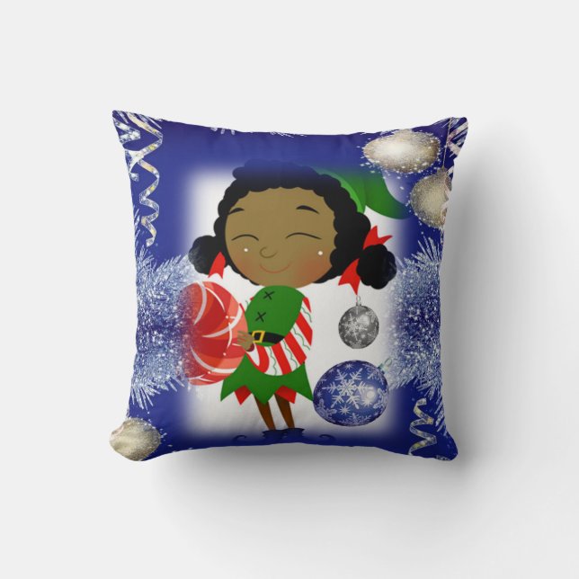 Kerstmis Worp Kussen, Elf Kussen (Voorkant)