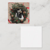  Kerstmis Wreath Bunny Notitiekaartje (Voorkant / Achterkant)