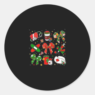 Kerstmis Xmas Coquette Strik Rn Cna Icu Schrob Ver Ronde Sticker