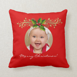 Kerstmis Xmas fototemplate baby familie Kussen