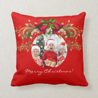 Kerstmis Xmas Photo Template 4 kinderen familie Kussen