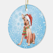Kerstmis Xoloitzcuintli Keramisch Ornament (Links)