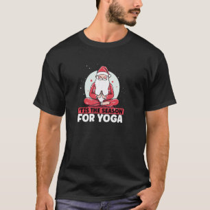 Kerstmis Yoga Instructeur Namaste Santa Claus Medi T-shirt