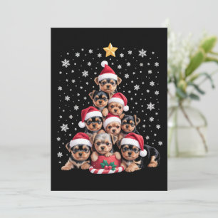 Kerstmis Yorkie Honden Liefhebber Boom Xmas Huisdi Kaart