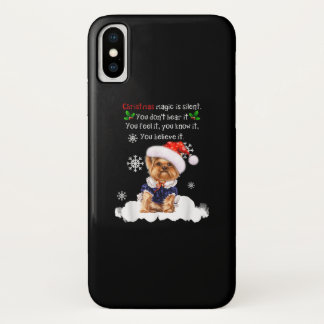 Kerstmis Yorkshire Terrier Funny Yorkie Puppy iPhone X Hoesje