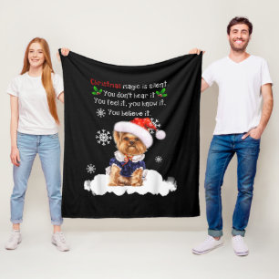 Kerstmis Yorkshire Terrier Funny Yorkie Puppy Fleece Deken