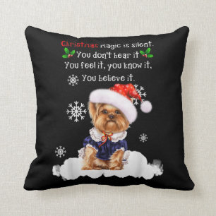 Kerstmis Yorkshire Terrier Funny Yorkie Puppy Kussen