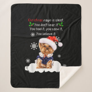 Kerstmis Yorkshire Terrier Funny Yorkie Puppy Sherpa Deken