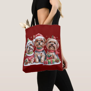 Kerstmis Yorkshire Terrier Hondenliefhebbers Draagtas