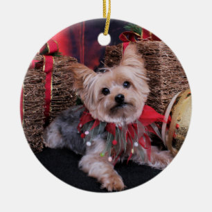 Kerstmis - Yorkshire Terrier - Vinnie Keramisch Ornament
