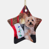 Kerstmis - Yorkshire Terrier - Vinnie Keramisch Ornament (Rechts)