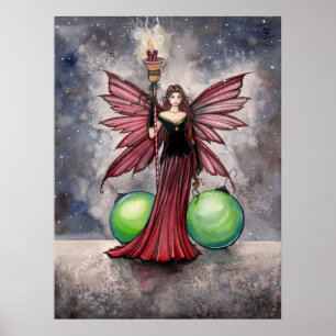 Kerstmis Yule Fee Poster van Molly Harrison