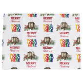 Kerstmis Zakelijk Logo Rustiek  Groot Cadeauzakje (Voorkant)