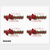 Kerstmis zakelijke groet PERSONALISEREN Ovale Sticker (Vel)