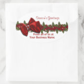 Kerstmis zakelijke groet PERSONALISEREN Ovale Sticker (Tas)