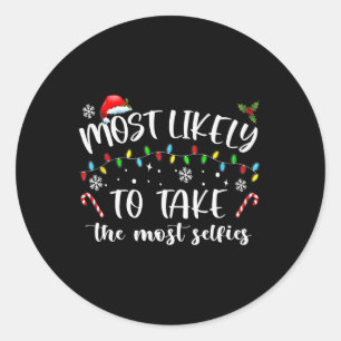 Kerstmis zal waarschijnlijk de meeste selfies over ronde sticker