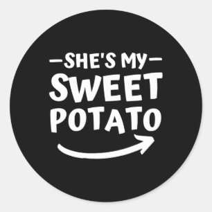 Kerstmis ze is mijn zoete aardappel... ik ben zo. ronde sticker