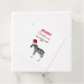 Kerstmis Zebra Funny Animal met Santa Hat Bedankjes Labels (In situ)