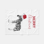 Kerstmis Zebra Funny Animal met Santa Hat Fleece Deken (Voorkant (Horizontaal))