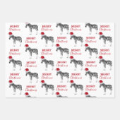 Kerstmis Zebra Funny Animal met Santa Hat Inpakpapier Vel (Voorkant)
