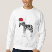 Kerstmis Zebra Funny Animal met Santa Hat Trui (Voorkant)