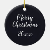 Kerstmis, Zebra met xmas, rode vlecht Keramisch Ornament (Achterkant)