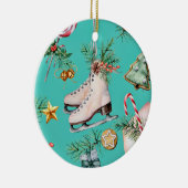 Kerstmis Zee Green Cookies Pines Schaats Ornament (Rechts)