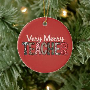 Kerstmis Zeer Vrolijke Leraar Luipaard Boom Keramisch Ornament