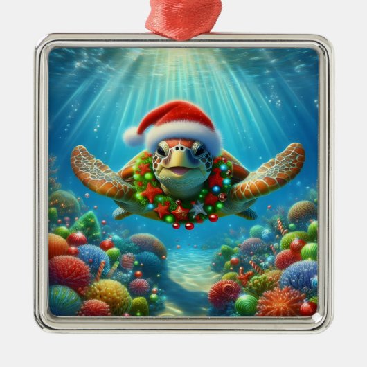 Kerstmis Zeeschildpad Ornament (Voorkant)