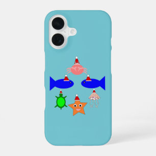 Kerstmis Zeewezens iPhone 16 Hoesje