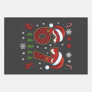 Kerstmis Zes Zeven 67 Kerstman Xmas Gen Alpha Inpakpapier Vel