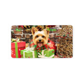 Kerstmis - Zijdeachtige Terriër - Haley Etiket (Voorkant)