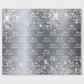 Kerstmis zilveren glitter cadeaupapier (Vlak)