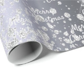 Kerstmis zilveren glitter cadeaupapier (Rol Hoek)
