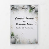 Kerstmis Zilveren Magische Winter Minimaal Geperso Drieluik Uitnodiging (Cover)