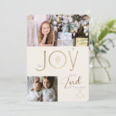 Kerstmis Zing vreugde omdat de Heer is gekomen Aan Feestdagenkaart (Staand voorkant)